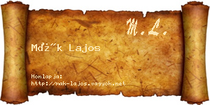 Mák Lajos névjegykártya